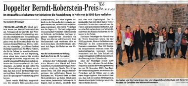 Doppelter Berndt-Koberstein-Preis verliehen